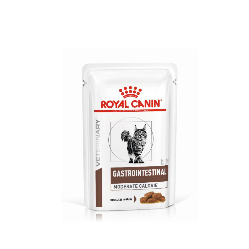 Royal Canin Gastrointestinal Moderate Calorie Feline Pişik üçün həzm pozulmasında nəm yem, 85 q
