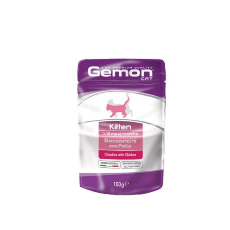 GEMON Kitten Toyuq Əti ilə Bala Pişiklər üçün Yaş Yem, 100q