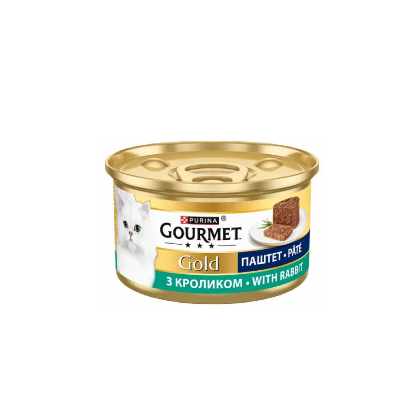 Gourmet Gold Rabbit Pâté, влажный корм для взрослых кошек, 85 г