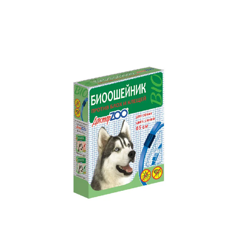 Doktor ZOO Bio İtlər üçün Birə və Gənəyə Qarşı Bioxalta (Mavi), 65 sm