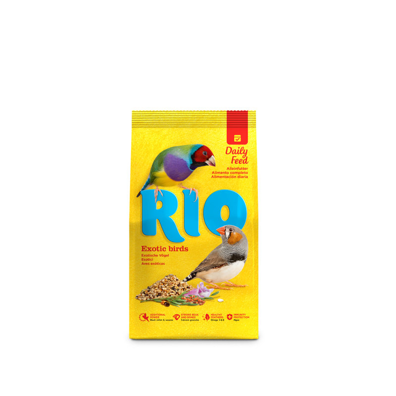 RIO Daily Food for Exotic Birds — базовый зерновой корм для экзотических птиц, предназначенный для амадинов, астрильдов и зебр-амадин, 500 г
