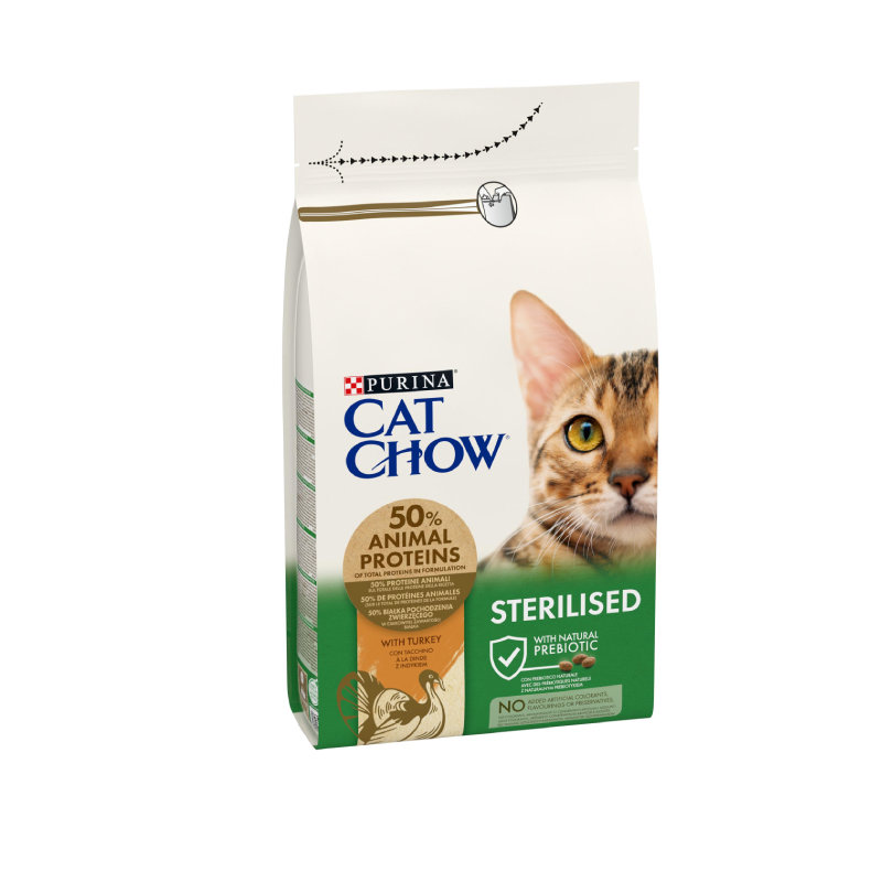 Purina Cat Chow Sterilised Hinduşka ilə Sterilizasiya Olunmuş Yetkin Pişiklər üçün Quru Yem