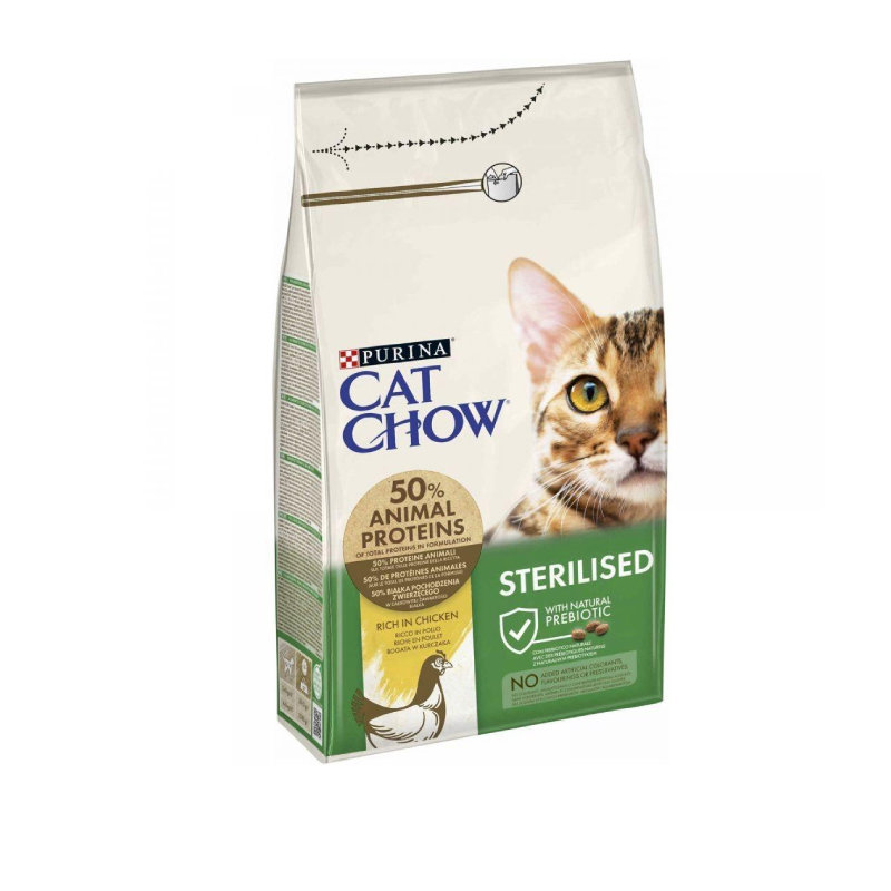 Purina Cat Chow Sterilised Toyuq ilə Sterilizasiya Olunmuş Yetkin Pişiklər üçün Quru Yem