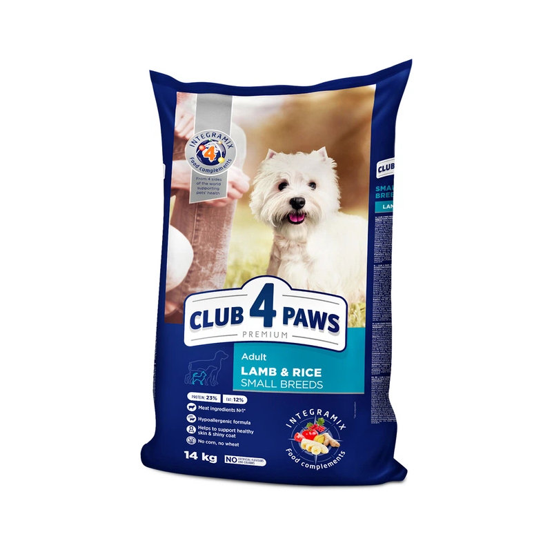 Club 4 Paws Premium Quzu və Düyü ilə Kiçik Cins Yetkin İtlər üçün Hipoallergen Quru Yem