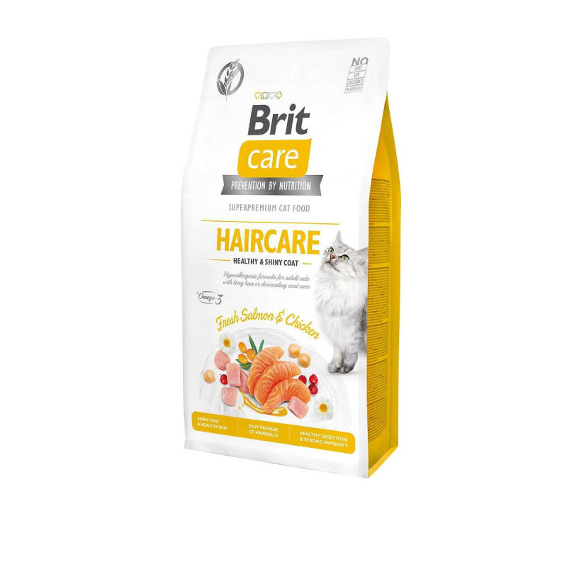 Brit Care Haircare Somon və Toyuq ilə Yetkin Pişiklər üçün Taxılsız Quru Yem