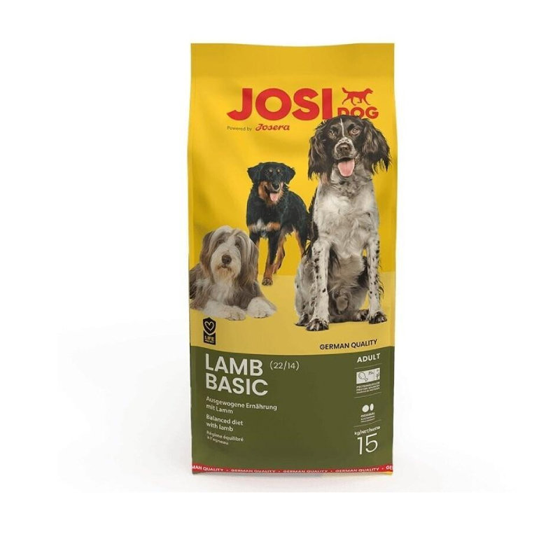 Josera JosiDog Lamb Basic Quzu Əti ilə Orta Cins Yetkin İtlər üçün Quru Yem