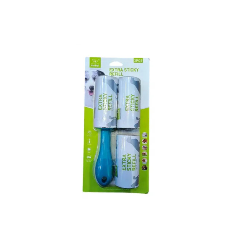 Nunbell Extra Sticky Lint Roller Pişik, İt Tükü Təmizləyici (Tük Yığan) Yapışqanlı Rulon Dəsti, 3 Ədəd (1 Rulon, 2 Ehtiyat Refill), 3x12 m