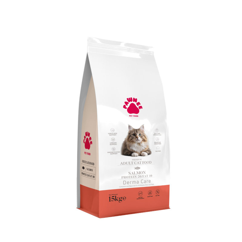 Pawne Premium Adult Cat Salmon Ekstrüde Tam və Balanslaşdırılmış Yetkin Pişiklər üçün Quru Yem