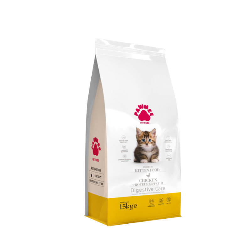 Pawne Premium Kitten Chicken 12 aya Qədər Olan Bala Pişiklər üçün Ekstrüde Tam və Balanslaşdırılmış Quru Yem