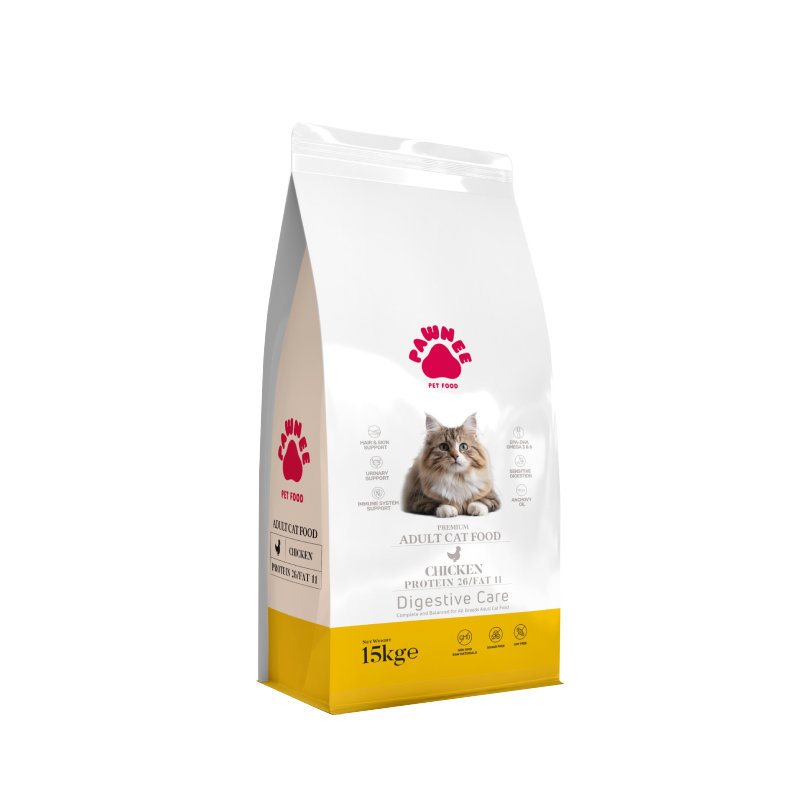 Pawnee Premium Adult Cat Chicken Bütün Cins Yetkin Pişiklər üçün Ekstrüde Tam və Balanslaşdırılmış Yetkin Pişiklər üçün Quru Yem