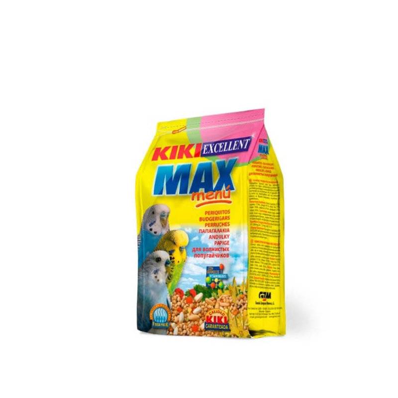Kiki Max Menu Budgie Dalğalı Tutuquşular üçün Vitaminli Qranullarla Zənginləşdirilmiş Dənli Qarışıq, 1 kq