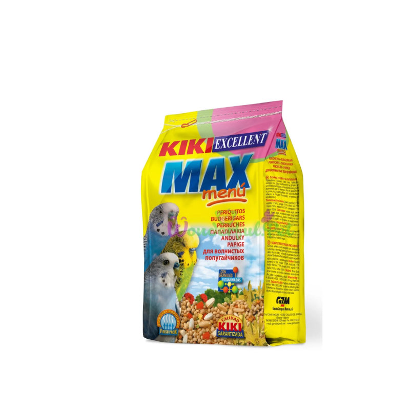 Kiki Max Menu «Budgie & Wavefront» — обогащенная витаминами зерновая смесь для попугаев, 500 г